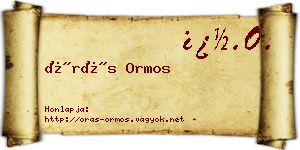 Órás Ormos névjegykártya